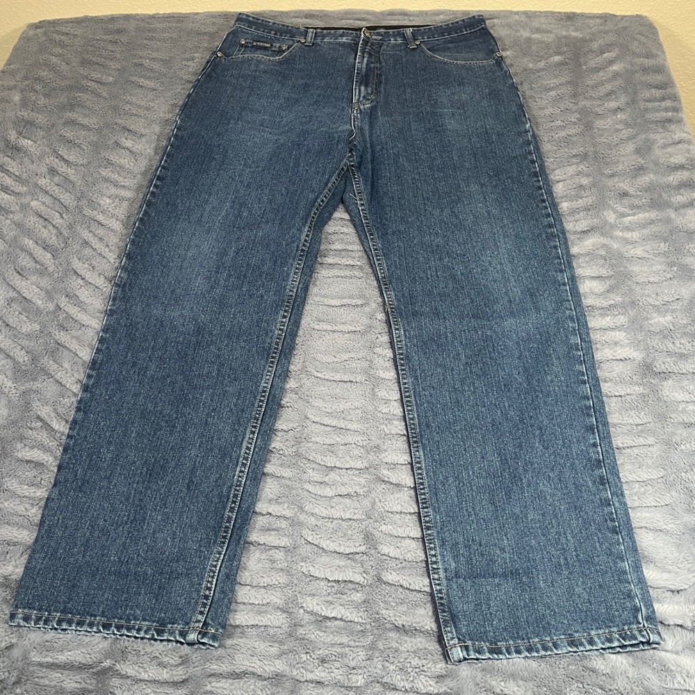 Moschino Jeans Deluxe Mens 38x32 Made in Italy Blue Straight Leg Baggy Denim Y2K